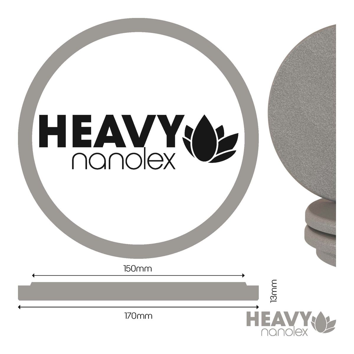 Nanolex Polishing Pad 170x13x150, Hard, Grey x3