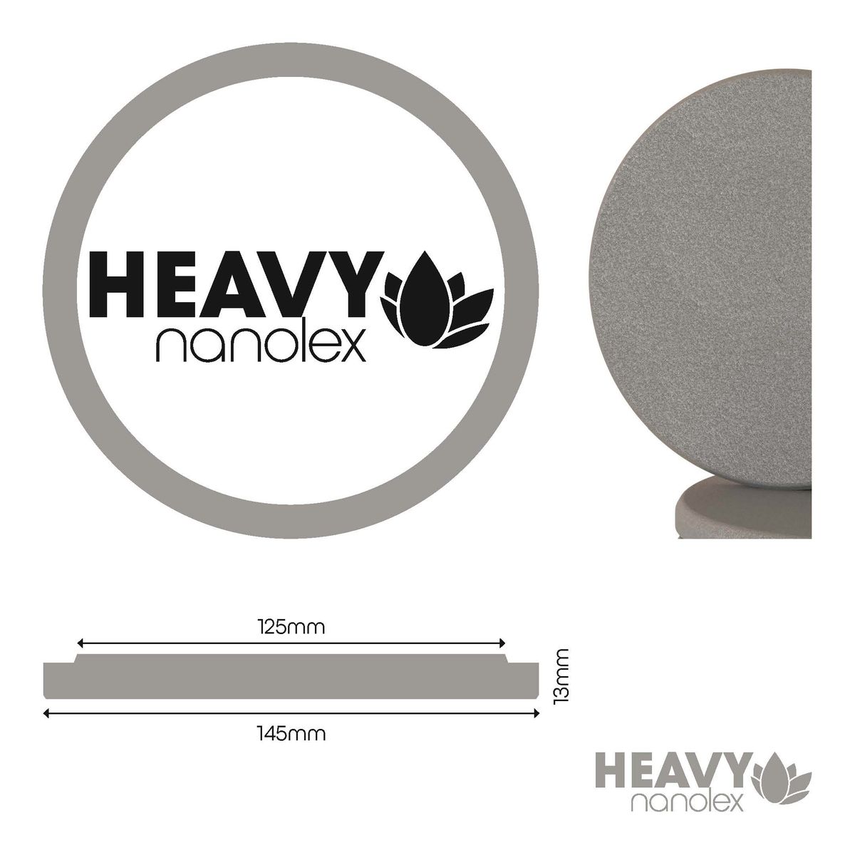 Nanolex Polishing Pad 145x13x125, Hard, Grey x3