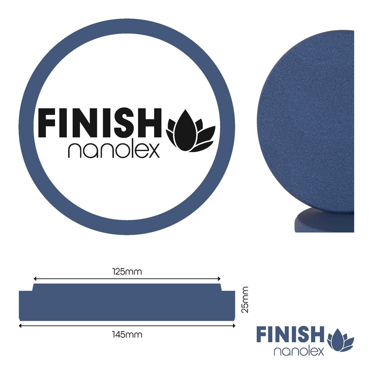 Nanolex Polishing Pad 145x25x125, Soft, Dark Blue x1